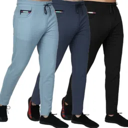 roar fit Pack of 3 Men Solid Multicolor Track Pants-picture-22