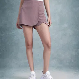 westhood Women Solid Skorts Purple Skirt-picture-20