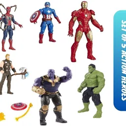 toyporium Avengers Toys|Set of 5 Twist And Move Super Hero Action Figure For Kids|T23-picture-24