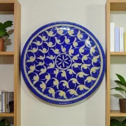 om craft villa Decorative Platter Set of 2 | Elegant Home & Table Décor Serving Plates Ceramic Decorative Platter image 2