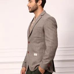 mr bowerbird Men Self Design Single Breasted Formal Blazer image 5