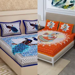 poorak Cotton Double Flat 210 TC Jaipuri Prints Bedsheet-picture-45