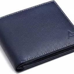 aboost Men Casual, Formal, Evening/Party, Travel, Trendy Blue Genuine Leather RFID Wallet image 1