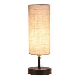new era Palermo White Jute Shade Table Lamp With Iron Base image 4