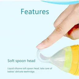 nxgtya 90ml Newborn Baby Feeding Bottle Silicone Squeeze Feeding Spoon and Fruit feeder - Silicone image 4