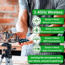 eldorich F11-2 Wireless Lavalier Mic | Noise Cancel Mic for YouTube & Live Stream Microphone image 4