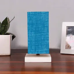 new era Square Turquoise Jute table lamp with White wood base -53 image 2