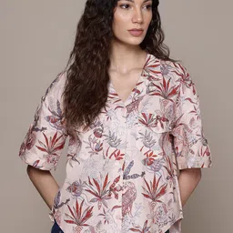 roadster Women Relaxed Fit Fit Printed Casual Shirt image 4