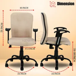 newturn Rainbow Zebra Velvet Rexine office revolving chair with 2 Year warranty Fabric Office Adjustable Arm Chair image 4