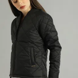 roadster Women Solid Quilted Jacket image 3