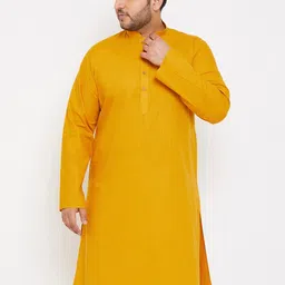 vastramay plus Men Solid Cotton Linen Straight Kurta-picture-13