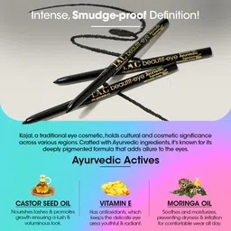 tac - the ayurveda co. Beautify Kajal with Vitamin E & Almond Oil | Matte Finish | Smudge & Water-Proof image 3