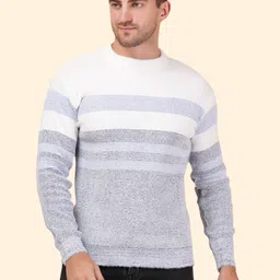 kipekee Men Striped Round Neck Blue Sweater-picture-23