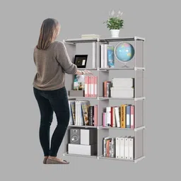 pali Plastic Metal 8 Shelf Book Organizer Plastic Open Book Shelf image 4
