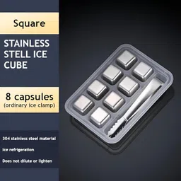 waktoro Premium stainless ice cubes set Silver Plastic, Steel Ice Cube Tray image 4
