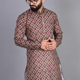 fubar Men Printed Cotton Blend Straight Kurta-picture-13