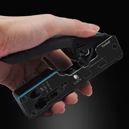 balrama RJ45 Crimp Tool Ethernet Crimping Tool Wire Cutter Crimper For Cat7 Cat6a Cat6 Cat5e Pass Through Connectors Cordless Crimper Manual Hydraulic Crimper image 5