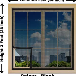 Fiberglass Mosquito net for window self Adhesive hook & loop tape-3x4.5 Feet Fibre Washable Adults Mosquito Net-image-6