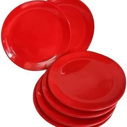 Made of Food-Grade Virgin Plastic - round Shape Snack Plate - Set of 6 Half Plate-image-10