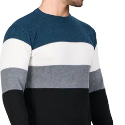mont connett Men Colorblock Round Neck Multicolor Sweater-picture-10