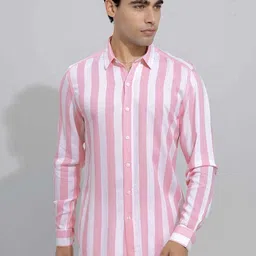 aadi Men Slim Fit Striped Spread Collar Casual Shirt image 4