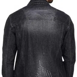 arbia funki Men Solid Denim Casual Jacket image 2