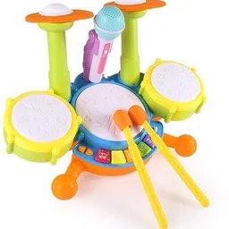 esnapy Kids Drum Set Toddler Toys with Adjustable Microphone Musical nstrument Playset image 1