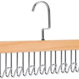 goting Wooden Wardrobe Hanger – 8 Adjustable Hook Organizer for Scarves, Ties & Belts Wooden Scarf Pack of 2 Hangers For Scarf image 2