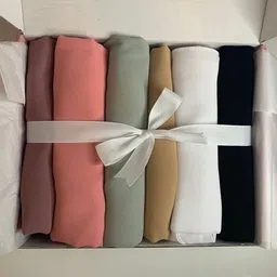 hijabcurl Solid Georgette, Chiffon Women Multicolor Scarf, Stole-picture-14