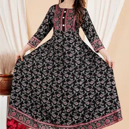 fastal look Women Printed Viscose Rayon Anarkali Kurta image 3