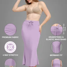 Trendmalls TM-P001-Pale Purple-XXL Lycra Blend Petticoat image 2