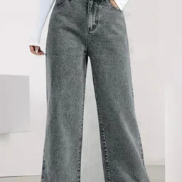 the rivvrs co Women Straight Fit High Rise Grey Jeans-picture-30