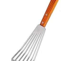 besillia Stainless Steel Slotted Turner Long Fish Spatula Wooden Handle Heat Resistant Slotted Spatula-picture-37