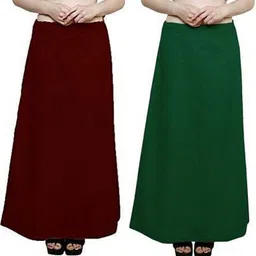 Gugaliya MAROON-BOTTLE GREEN Pure Cotton Petticoat-image-4