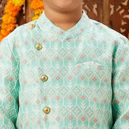Stylo Bug Boys Floral Embroidered Regular Kurta with Dhoti Pants image 5