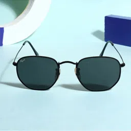 RESIST EYEWEAR Unisex Black Rectangle Sunglasses with UV Protected Lens image 2