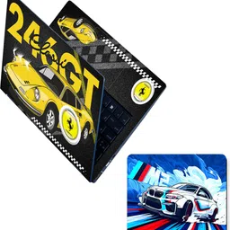 Flipkart SmartBuy Combo of Full Body Laptop Skin and Mouse Pad - Yellow 24 GT Classic Sports Car No Residue Removable Self Adhesive Vinyl Reusable Laptop Skin Compatible for 15.6 inch-picture-23