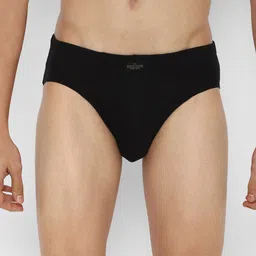 Peter England Men Black Solid Pack of 2 Cotton Briefs PEBFMRGBQ54369-Black image 5