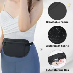 KRAPTICK Running Waist Belt with Ultra Thin Design | Adjustable, Waterproof & Sweatproof Jogging Belt | Sports Waist Pouch for Phone, Keys & Money image 4