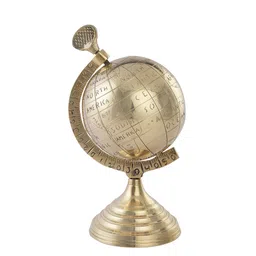 EXIM DECOR Gold-Toned Brass Globe Showpiece image 2