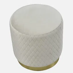 royaloak Vector Velvet Pouffe In Silver Colour image 4