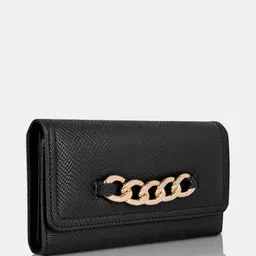 lino perros Women Casual Black Artificial Leather Wallet image 2