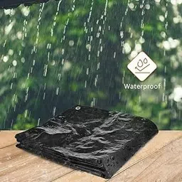hous of commons TARPULINE 15X18 FEET BLACK 200 GSM Tent - For portable, washable, durable and reusable, uv resistant ,waterproof image 2