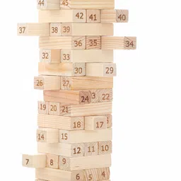 chanak Tumbling Tower For Kids, Wooden Building Blocks with 4 Dice image 1