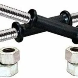 korbax Dumbbell Rod Of 14inch With Nuts , Dumbbell Rod For Weight Lifting Bar Gym Weight Lifting Bar image 1