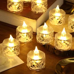 diyadecor 10 Pcs Decorative LED Tealight for Gifting, Mandir, Office & Home Décor Candle-picture-19