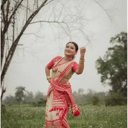 vraj enterprise Woven Mekhela Chador Pure Silk Saree-picture-27