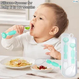 funblast Panda Design Spoon Set for Baby Feeding - 2 Pcs - Silicone, Plastic image 5
