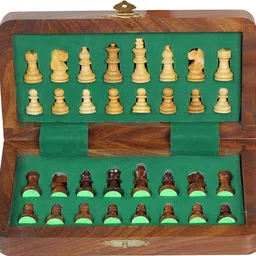desi toys Handcrafted Foldable Magnetic Chess Board Set Chumbak Satranj 12 inches 5.08 cm Chess Board image 2