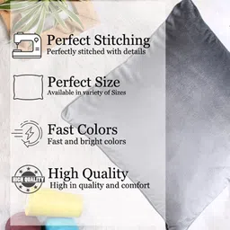 STITCHNEST Grey 5 Pieces Velvet Square Cushion Covers image 4